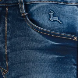 Parx Dark Blue Skinny Fit Lightly Washed Jeans image 4