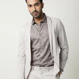 Rare Rabbit Beige Regular Fit Solid Blazer image 1