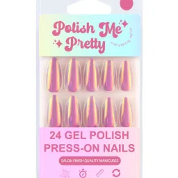 Polish Me Pretty Gel Polish Press On Nails Tyrian - Set of 24 image 1
