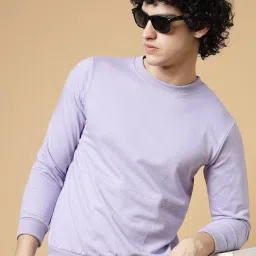 Rigo Light Purple Regular Fit Solid Sweatshirt image 1