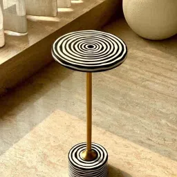 Mason Home Black & White Resin, Mdf & Iron Drink Tables image 1