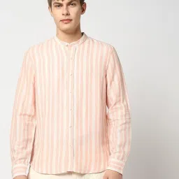 GAP Peach Slim Fit Stripes Shirt image 1