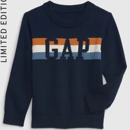 GAP Boys Navy Blue Cotton Printed Sweater image 1