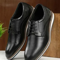 Teakwood Leathers Men's Black Derby Shoes image 1