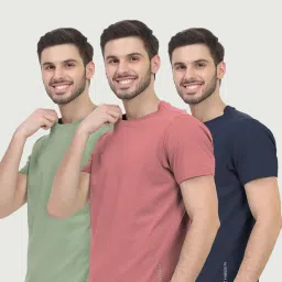 Freecultr Multicolored Cotton Regular Fit T-Shirt - Pack Of 3 image 1