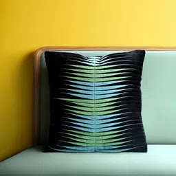 Mid July Home Black & Blue Geometric Velvet Square Cushion Covers-picture-32