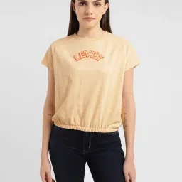 Levi's Yellow Cotton Graphic Print T-Shirt-picture-28