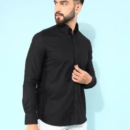Crimsoune Club Black Cotton Slim Fit Shirt image 1
