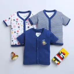 Bumzee Kids Navy & White Printed Jablas (Pack Of 3)-image-17