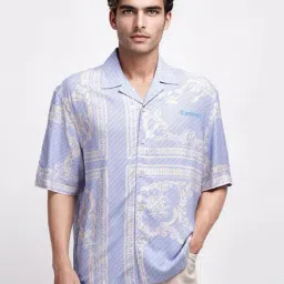 Rare Rabbit Purple Boxy Fit Printed Shirt-picture-22