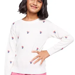 Global Desi Girl White Embroidered Top image 1