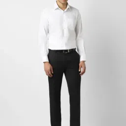 Van Heusen Black Slim Fit Solid Formal Trousers image 4