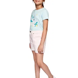 AND girl Powder Blue Printed Top image 4