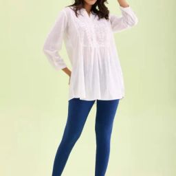 Go Colors! Light Ink Blue Solid Leggings-picture-3