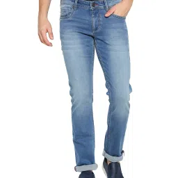 Basics Blue Skinny Fit Lightly Washed Jeans image 1