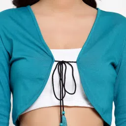 Style Quotient Teal Crop Shurg image 5