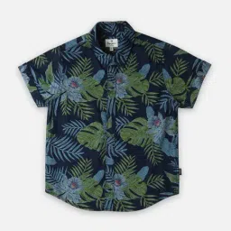 Pepe Jeans Kids Blue & Green Floral Print Shirt-picture-32