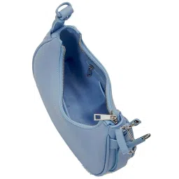 Miraggio Blue Solid Small Hobo Shoulder Bag image 4