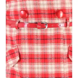 Cutecumber Kids Red Checks Dress with Belt image 5