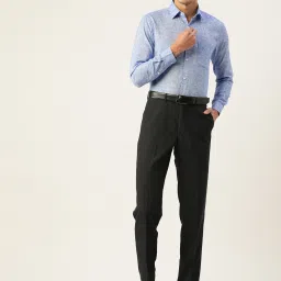 Jainish Blue Cotton Regular Fit Texture Shirt image 5