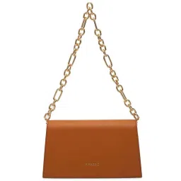 Miraggio Tan Solid Medium Sling Handbag image 3