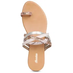 Bata Women's Beige Toe Ring Sandals image 3