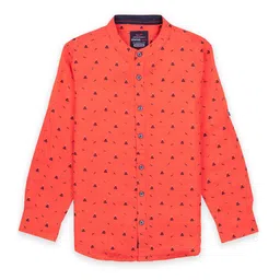 Status Quo Boys Coral Classic Printed Casual Shirt image 1