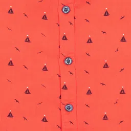 Status Quo Boys Coral Classic Printed Casual Shirt image 3