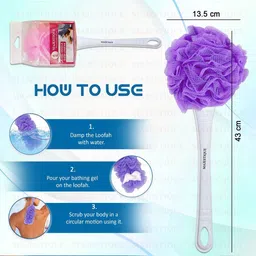MAJESTIQUE Long Handle Loofah For Back Scrubber image 5