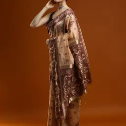 Mitera Ethnic Motifs Zari Chanderi Saree image 2