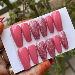 AMOK STORE Set Of 12 Stick-On Artificial Nails With Mini Application Kit- Pink-picture-47
