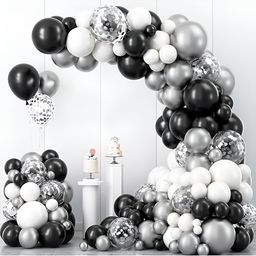 Special You 52 Pcs Black & White Birthday Decorations-picture-17