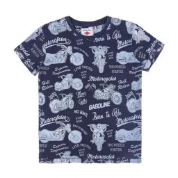 Gini & Jony Kids Navy Cotton Printed T-Shirt-picture-23