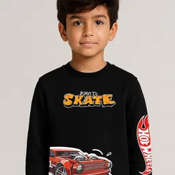 YK X Minute Mirth Boys Hot Wheels Printed Sweatshirt image 2
