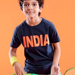 Pine Active Knit Half Sleeves Skin Friendly & Breathable T-shirt Text Print - Navy Blue-picture-25