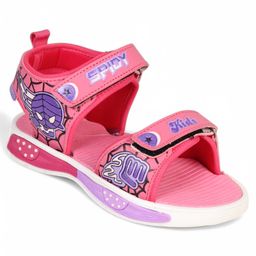 Lil Lollipop Spidy Kids Text Designed With Double Velcro Closure Sandals - Pink-picture-2