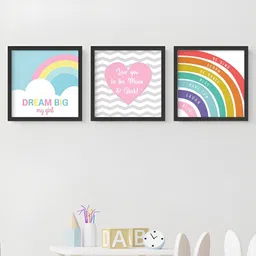 My Kids Wall Black & White 3 Piece Paper Other Wall Paintings-image-22