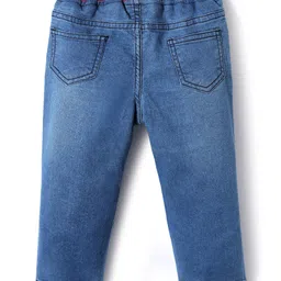 Babyhug Denim Full Length Washed Jeans With Stretch -Blue image 2