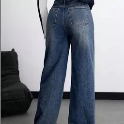 R.Code by The Roadster Life Co. Women Jean Wide Leg High-Rise Heavy Fade Stretchable Jeans image 5