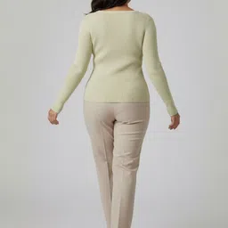 DELAN Women Ribbed Woollen Pullover image 2