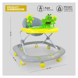 Dash Baby Musical Walker With Adjustable Height & Activity Rattle Toys-Yellow image 3