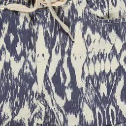 Kiddopanti Abstract Printed Basic Roll Up Hot Shorts - Blue White image 4