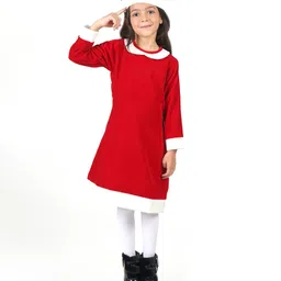 Itsmycostume Christmas Theme Full Sleeves Mrs Claus Costume Set - Red & White image 3