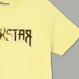 Fame Forever by Lifestyle Kids Yellow Patch Regular Fit T-Shirt image 3