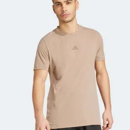 Adidas Brown Slim Fit Printed Sports T-Shirt image 1