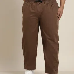 Sojanya Brown Cotton Regular Slim Fit Trackpants image 1
