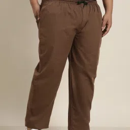 Sojanya Brown Cotton Regular Slim Fit Trackpants image 3