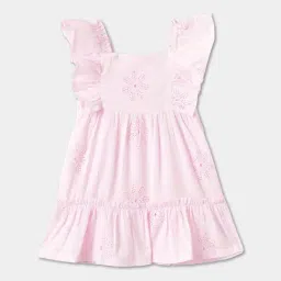 R&B Kids Pink Embroidery Regular Fit Dress-picture-14