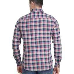 United Colors of Benetton Grey & Blue Cotton Slim Fit Checks Shirt image 2