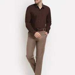 Jainish Brown Cotton Regular Fit Shirt image 5